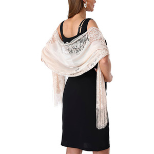 Chal de encaje hueco multifunción de poliéster tradicional para mujer, con estampado floral de primavera, ideal para regalo o uso diario, para comercio exterior. - Product Image 5