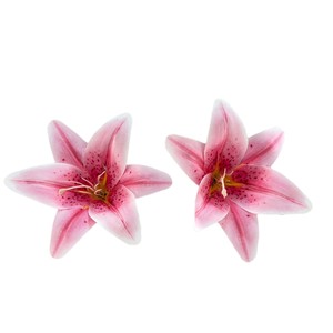 Flores de lirio artificiales impresas en 3D de Chenxi, 2 cabezas, realistas, de seda, para decoración de bodas, hoteles, hogares y fotografía. - Product Image 5