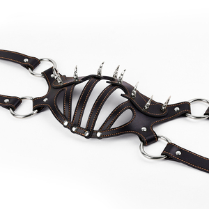 M-Z4002 Bondage BDSM Submissive <strong>Hood</strong>, Soft Leather Adjustable Size, Fanged Beast Design for Role-Play Sex Toy - Product Image 5
