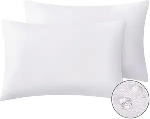 OEKO-TEX стандарт 100, 2 упаковки, белый супермягкий Тенсел для малышей, лиоцелл, постельное белье, гостиничный водонепроницаемый протектор подушки с молнией