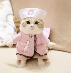 Vestito di Halloween degli infermieri dei medici del costume dei poliziotti dei vestiti del gatto del cane di animale domestico