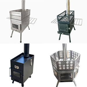 Tente de camping créative et pratique pour pique-nique en plein air, sauna pliable, poêle à bois en acier inoxydable, déflecteur de vent, éclairage pour 3 à 5 personnes - Product Image 5