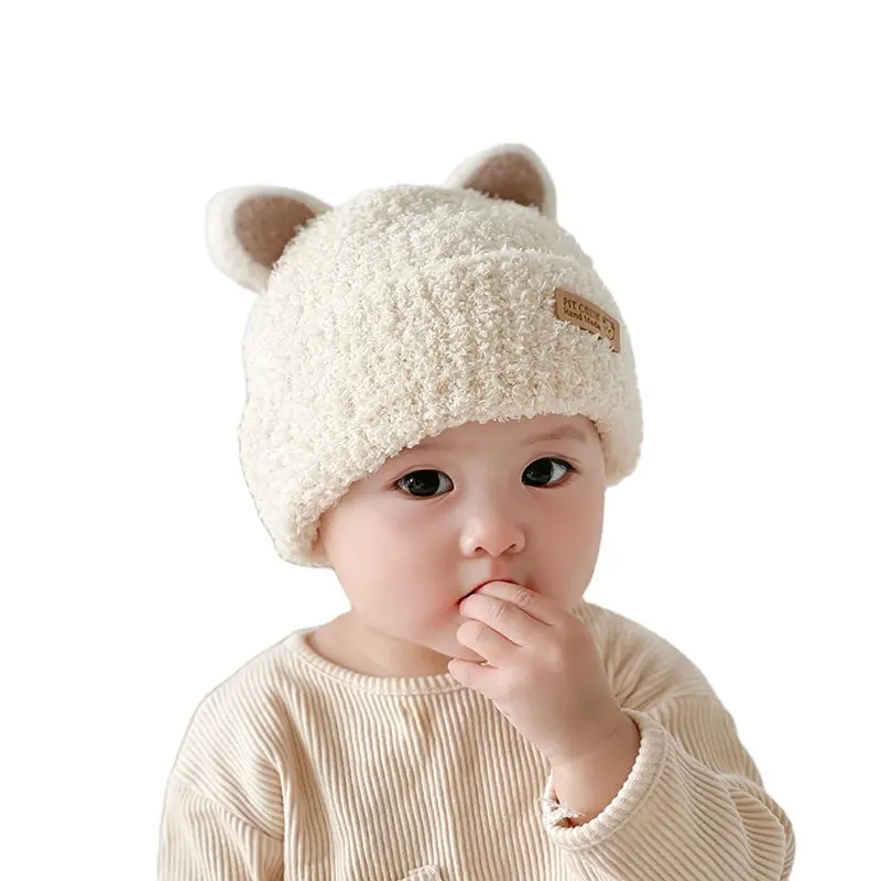 Herbst und Winter Baby gestrickt warme Gehörschutz Wolle Hut Baby Cute Animal Ears Mütze Gestrickt Warme Hüte