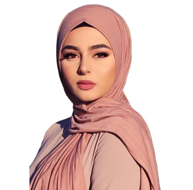 저지 스트레치 Hijab 이슬람 이슬람 아랍 스카프 터번 터키 목도리 스카프 폴리 에스테르 섬유 부드러운 여성 세련된 중동