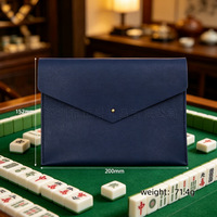 Tas Tangan Hadiah Kekasih Kartu Mahjong Dompet Amplop Kulit PU Tempat Kartu Permainan Aksesori MAHJ untuk Pesta Permainan Meja