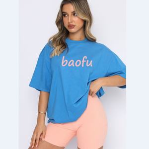 รับทำป้ายโลโก้ ป้ายขนาด ป้ายแขวน ถุงพลาสติก กล่องกระดาษ พร้อมโลโก้ของคุณเอง สำหรับเสื้อยืดโอเวอร์ไซส์ผ้าหนาสำหรับผู้หญิง - Product Image 1