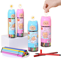 Vente en gros de marqueurs aquarelle personnalisés 12/18/24/36 couleurs, ours de dessin animé, stylo aquarelle pour enfants, ensemble de stylos aquarelle de sécurité pour enfants