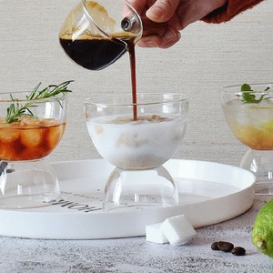 Gelas Kaca Borosilikat Tinggi Tahan Panas dengan Kontras Warna untuk Penggunaan Universal Air Yogurt Es Krim Jus Mesin Cuci Piring Microwave - Product Image 3