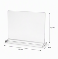 Support de présentation de table en acrylique transparent avec bord poli, double face, porte-panneaux pour menus, photos et cartes de visite
