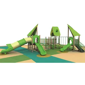 塑料木儿童户外游乐场登山设备玩具和大滑梯