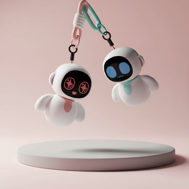 Bestselling Eiliko  Smart Keychain, Touch-Sensing Interactive  Robot, Perfect Gift for Couples