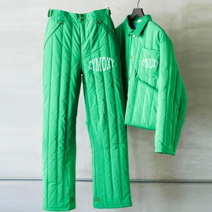 Custom New Designs Winter Outdoor Padded Quilted <b>Down</b> Puffer Shirts Tracksuit Two Piece Green <b>Down</b> Shirts and Puffer <b>Pants</b> Set - Product Image 1