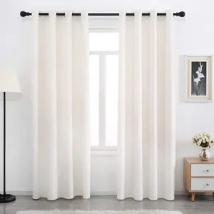 Bindi Rideau Velour Creme White Blackout Cortinas de terciopelo suave para la sala de estar de lujo