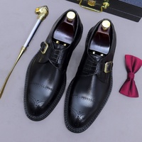 Nouvelles Chaussures de Mariage Monk Strap en Cuir Pleine Fleur avec Boucle, Style Tendance et Polyvalent pour Hommes, Décontractées à Trois Liens Sculptés, Toutes Saisons ASTON