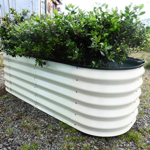 Lits <span class=keywords><strong>de</strong></span> <span class=keywords><strong>jardin</strong></span> surélevés en métal avec cages à tomates, jardinière modulaire pour patio, arrière-cour, légumes et herbes (ovale) - Product Image 2