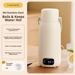 Tasse chauffante électrique multifonctionnelle 1L 304/316, 6 niveaux de température, maintien au chaud 24H, contrôle tactile, chauffe rapide, arrêt automatique, anti-fuite, pour la maison et les voyages - Product Image 4