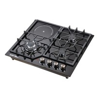 Cuisinière à gaz 3 feux et 1 électrique, 4 brûleurs, encastrable, plaques vitrocéramiques, gaz GPL/GN, pour cuisine domestique, fabrication OEM/ODM