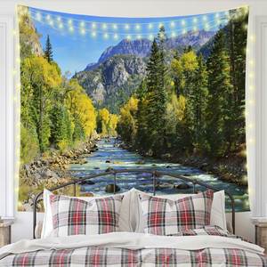 Peut être utilisé comme décoration de tête de lit, tapisserie murale pour chambre, motif forêt verte fraîche, imprimé nature réaliste, toile de fond pour chambre à coucher - Product Image 4