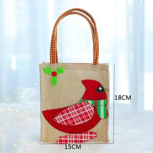 Sac fourre-tout en lin réutilisable, mignon, durable, pour les événements de Noël, les fêtes, les cadeaux, les emballages, les courses - Product Image 6