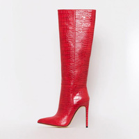 Bottes longues à talons hauts pour femmes, chaussures de luxe en cuir sexy, nouvelle collection