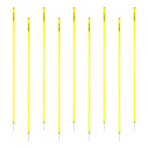 LISKI SET de 9 postes de slalom STANDARD de 25mm-amarillo fluorescente-punta de acero sin placa - Product Image 1