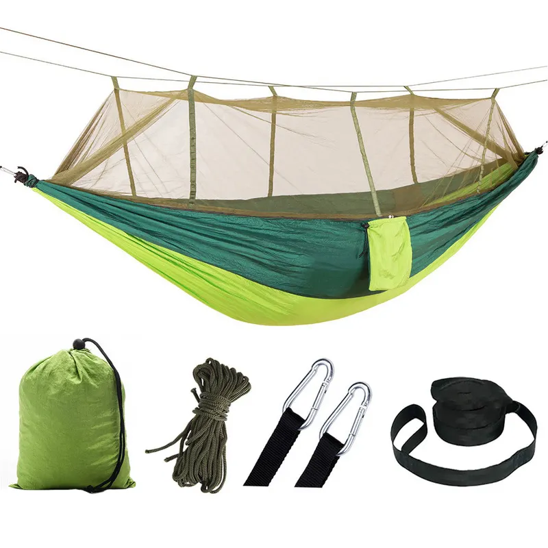 2023 Upgraded Portable Parachute Mosquito Net Camping Hammock for Backpacking Travel Hiking