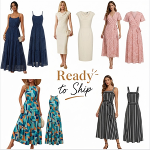 Vestidos de Verano Lisos con Cintura Elástica en la Espalda, Estilos Variados, Envío Consolidado al por Mayor - Product Image 1