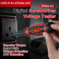 Testeur de tension numérique HT95A-SL5 12-250V AC avec détection NCV, écran LCD, précision de classe 0.1, en ABS, stylo de test
