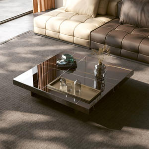 Mesa <span class=keywords><strong>de</strong></span> <span class=keywords><strong>Centro</strong></span> <span class=keywords><strong>de</strong></span> Estilo Italiano Minimalista Moderno, con Marco <span class=keywords><strong>de</strong></span> Acero Cuadrado y Tapa <span class=keywords><strong>de</strong></span> Pizarra, Almacenamiento, Estilo Ligero y Lujoso, Muebles para Sala <span class=keywords><strong>de</strong></span> Estar <span class=keywords><strong>de</strong></span> Alta Gama - Product Image 4