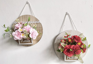 Corona di legno rotondo rustico per la decorazione della porta d'ingresso segno di benvenuto appeso da parete all'aperto fattoria portico intagliato primavera estate autunno - Product Image 3