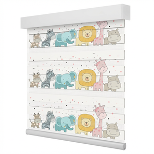 Persianas Enrollables ZSTARR con Estampado <span class=keywords><strong>de</strong></span> Animales <span class=keywords><strong>de</strong></span> Dibujos Animados Personalizadas, Persianas Enrollables <span class=keywords><strong>de</strong></span> Tela Blanca con Diseño <span class=keywords><strong>de</strong></span> Cebra para Habitaciones Infantiles y Guarderías - Product Image 1