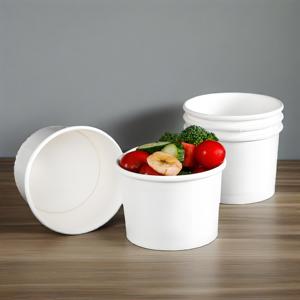 Seau à bouillie jetable de grande capacité 26Oz 32Oz en papier blanc pour nouilles instantanées pour soupe et boissons - Product Image 1