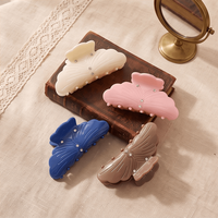 Elegante Pinza para el Cabello de Acetato de Celulosa con Diseño Festoneado y Decoración de Diamantes de Imitación para Fijar el Peinado de Mujer 221138