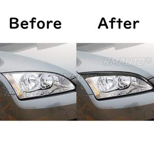 1 paire de garnitures de phares en fibre de carbone véritable pour Ford Focus 2005 2006 2007 2008, autocollants de capot de lampe - Product Image 5