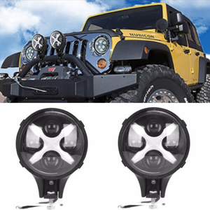 Lampe <span class=keywords><strong>de</strong></span> <span class=keywords><strong>travail</strong></span> Led <span class=keywords><strong>12v</strong></span> 24v 6 pouces 60W, phares pour jeeps avec X angel eyes H4, spot <span class=keywords><strong>de</strong></span> conduite, lampes <span class=keywords><strong>de</strong></span> <span class=keywords><strong>travail</strong></span> rondes - Product Image 2