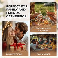 Vente en gros Planche à fromage gravée de voyage portable avec couvercle Planche à fromage 6 compartiments en bambou pour charcuterie avec couvercle