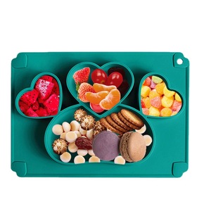 Vente directe usine : Ensemble d'alimentation pour enfants en silicone – <span class=keywords><strong>Assiette</strong></span> et bol à ventouse intégrés, incassables et compartimentés pour bébés - Product Image 5