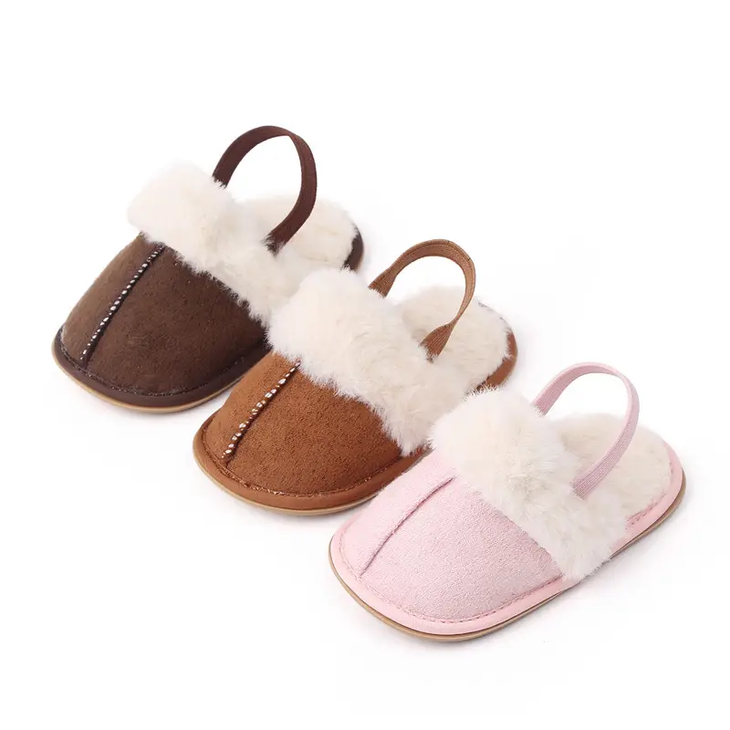 Bebé invierno cálido Unisex suave peludo felpa zapatillas infantil cuna invierno Bebé Zapatos primeros andadores interior Bebé cálido zapatilla