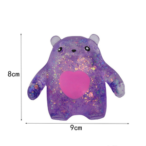 Jouets de décompression en TPR à paillettes, en forme de petit ours, pour enfants, pour la libération de la pression, cadeau promotionnel, vente en gros directe usine - Product Image 5