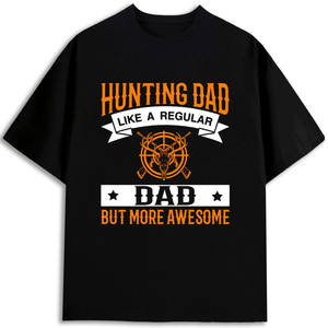 Camiseta Hunting Dad para Hombre, 100% Algodón, 180 g/m², Estampada, Manga Corta, Cuello Redondo, Ecológica, Hecha en EE. UU. - Product Image 1
