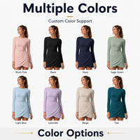 Robe de golf pour femme, rose poudré, à manches longues, avec short intégré, extensible, OEM ODM, marque privée, vente en gros