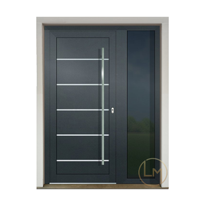 Porta d'Ingresso Moderna Singola in Stile Francese, Porta Interna Principale Pivotante Nera per Casa di Lusso - Product Image 3