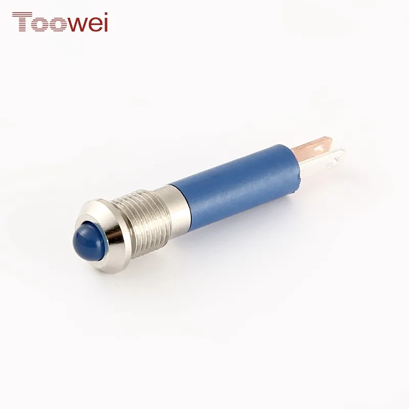 Toowei Waterproof Indicator Light Diameter 8MM Blue Signal Lamp Customized Miniature Led Indicator Lights