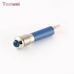 Indicatore luminoso impermeabile Toowei diametro 8MM lampada di segnalazione blu indicatori luminosi a Led in miniatura personalizzati