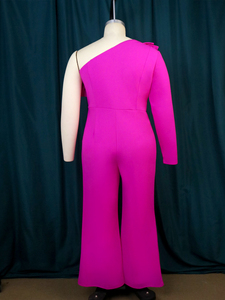 Combinaison à épaules dénudées pour femme, mignon, Fuchsia, célébrité de noël, grande taille - Product Image 6