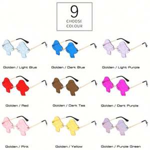 Nouvelles lunettes de soleil uniques 2022 pour hommes et femmes, verres transparents effet océan, forme champignon, sans monture irrégulière - Product Image 6