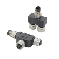 Impermeable M8 Circular Din Conector Y-Splitter T-Connector 3 Pin 1 Macho 2 Hembra Adaptadores Electrónicos Proveedores Conector