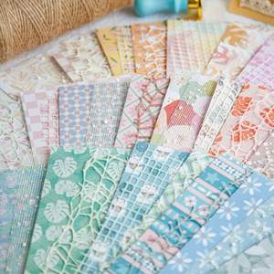 22 feuilles par paquet de papier artisanal Warm Sun Series Mixed Media Notebook Décoration Base Floral Collage - Product Image 3