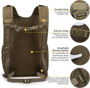 <span class=keywords><strong>Sac</strong></span> à <span class=keywords><strong>dos</strong></span> tactique en denim personnalisé de 25 L avec fermeture à glissière, sacs à <span class=keywords><strong>dos</strong></span> de randonnée Molle pour le camping et les voyages - Product Image 5