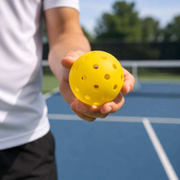 Balle de pickleball de haute qualité à 40 trous, haute précision, anti-déformation, vert néon, OEM